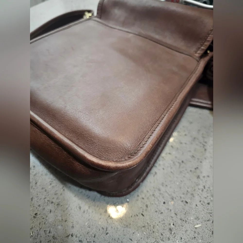 Coach Legacy Studio Mahogany Brown Vintage Legacy Medium Studio Flap Bag.